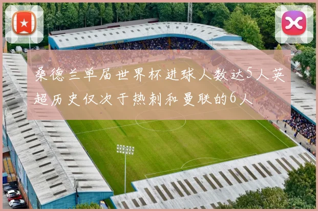 桑德兰单届世界杯进球人数达5人英超历史仅次于热刺和曼联的6人