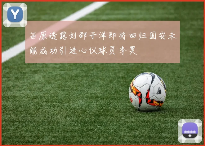 苗原透露刘邵子洋即将回归国安未能成功引进心仪球员李昊